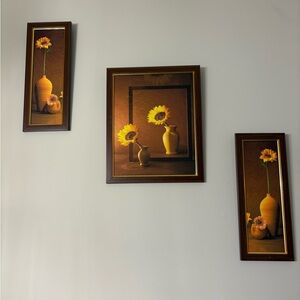 Sunflower Vase Wall Art Set